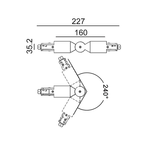 Buy Three Circuit Tracks & Accessories Australia Track 3 Circuit 4 Wire Elbow Connector Black - TRK3BLCON6