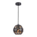 Buy Pendant Lights Australia TUILE Interior Embossed Tiled Iron 1 Light Pendant Small Black - TUILE1