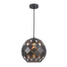 Buy Pendant Lights Australia TUILE Interior Embossed Tiled Iron 1 Light Pendant Large Black - TUILE4