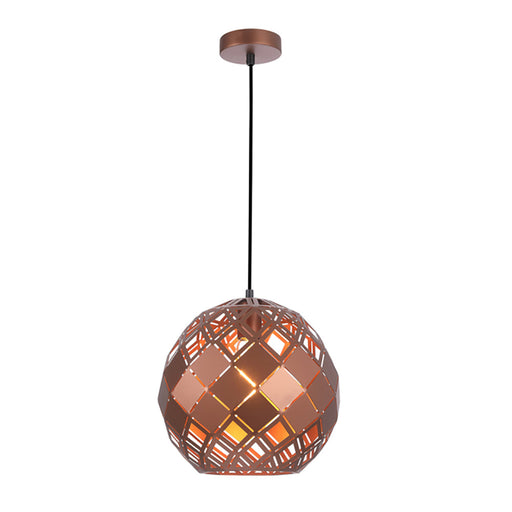 Buy Pendant Lights Australia TUILE Interior Embossed Tiled Iron 1 Light Pendant Large Coffee - TUILE6
