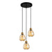 Buy Cluster Pendants Australia Interior Bronze Amber Wine Glass Ribbed 3 Light Cluster Pendant - TULIP1X3R