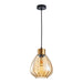 Buy Pendant Lights Australia Interior Bronze Amber Wine Glass Ribbed 1 Light Pendant - TULIP1