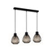 Buy Island Pendant Lights Australia Interior Black Smoke Wine Glass Ribbed 3 Light Island Pendant - TULIP2X3S