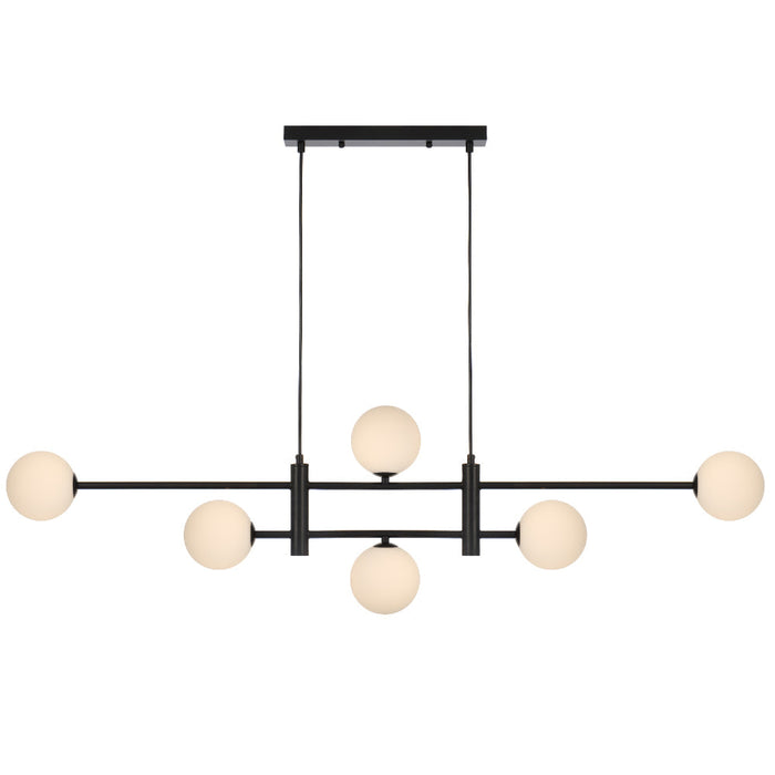 Tyson 6 Light Pendant Black & Opal Matt - TYSON PE06-BKOM
