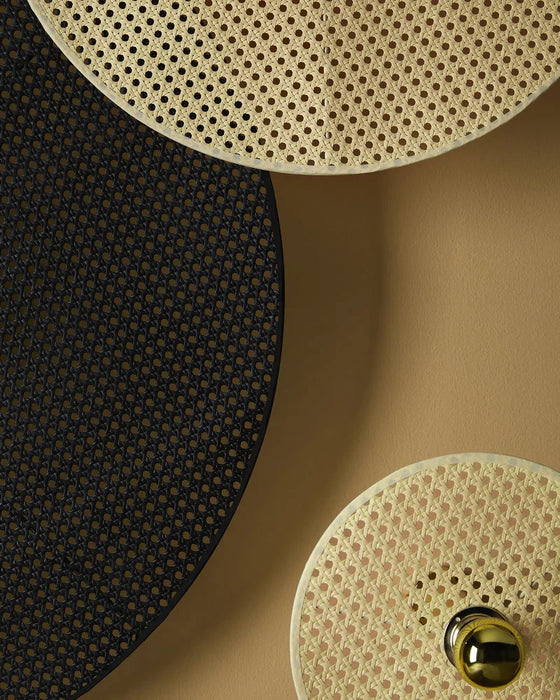 Tan Tan Medium Wall Light Natural Rattan or Black Rattan - ARO.A1053/10/ORO+1125/60