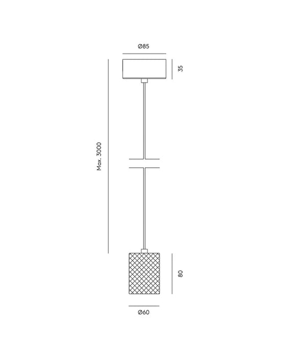 Tera LED Pendant Light 8W 2700k Matte Black - ARO.C1260/NEG
