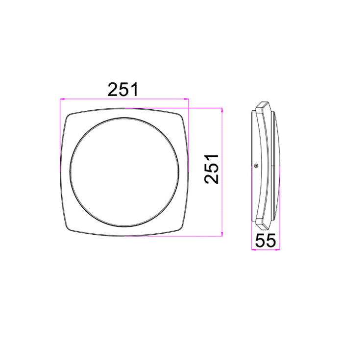 Buy Exterior Wall Lights Australia ULAN Exterior LED Wall / Ceiling Light Dark Grey 20W 3000K IP65 - ULAN1