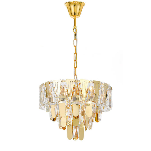 Buy Pendant Lights Australia Valerie 5 Light Pendant Gold & Clear - VALERIE PE40-GD