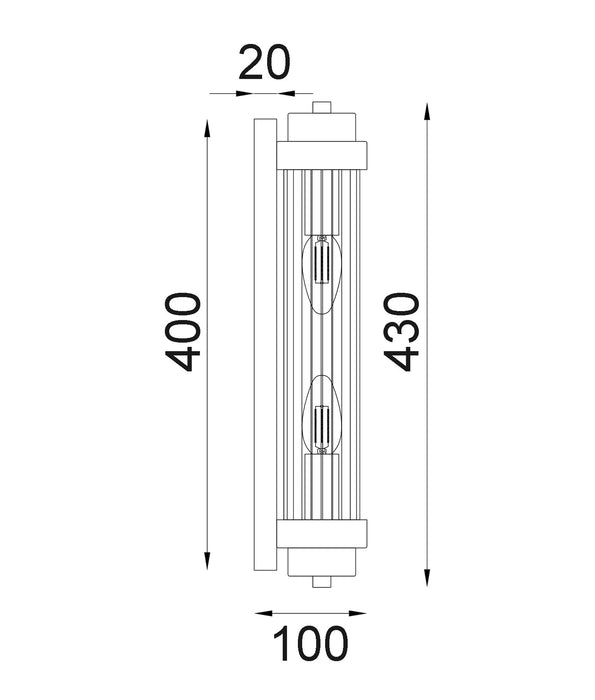 Varillas Up & Down Wall Light Satin Chrome - VARILLAS3