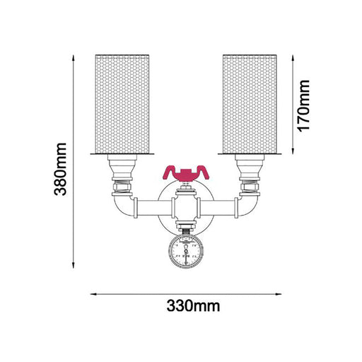 Buy Wall Sconce Australia VENETO Black Iron Interior Surface Mounted 2 Light Wall Light - VENETO-W2