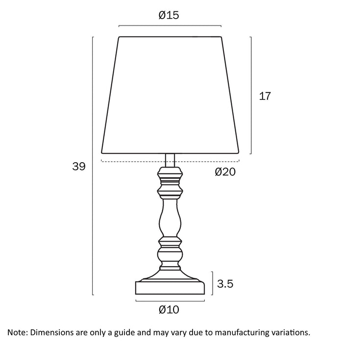 Vida Table Lamp Antique Gold / Ivory - VIDA TL-AGCRM