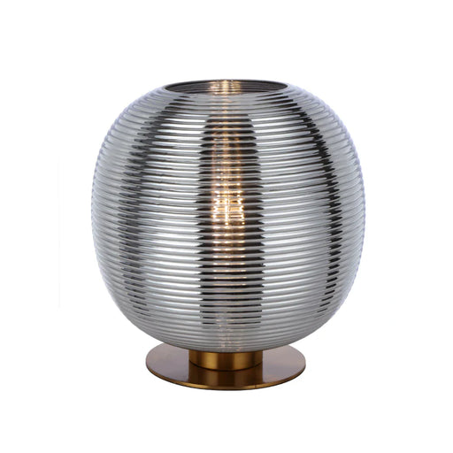 Buy Table Lamps Australia Viken Round Table Lamp Antique Gold Iron Chrome Glass - VIKEN TL-AGCH