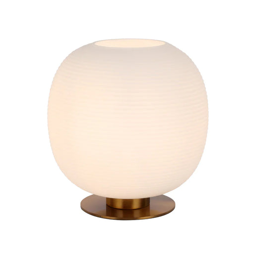 Buy Table Lamps Australia Viken Round Table Lamp Antique Gold Iron Opal Matt Glass - VIKEN TL-AGOM