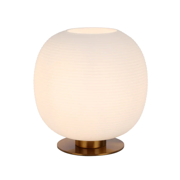 Buy Table Lamps Australia Viken Round Table Lamp Antique Gold Iron Opal Matt Glass - VIKEN TL-AGOM