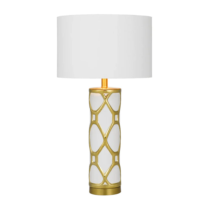 Buy Table Lamps Australia Vilma Table Lamp White / Gold - VILMA TL-WHWH