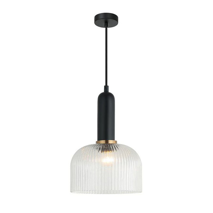 Buy Pendant Lights Australia Interior Dome Ribbed Glass 1 Light Pendant Clear - VINTAJ18
