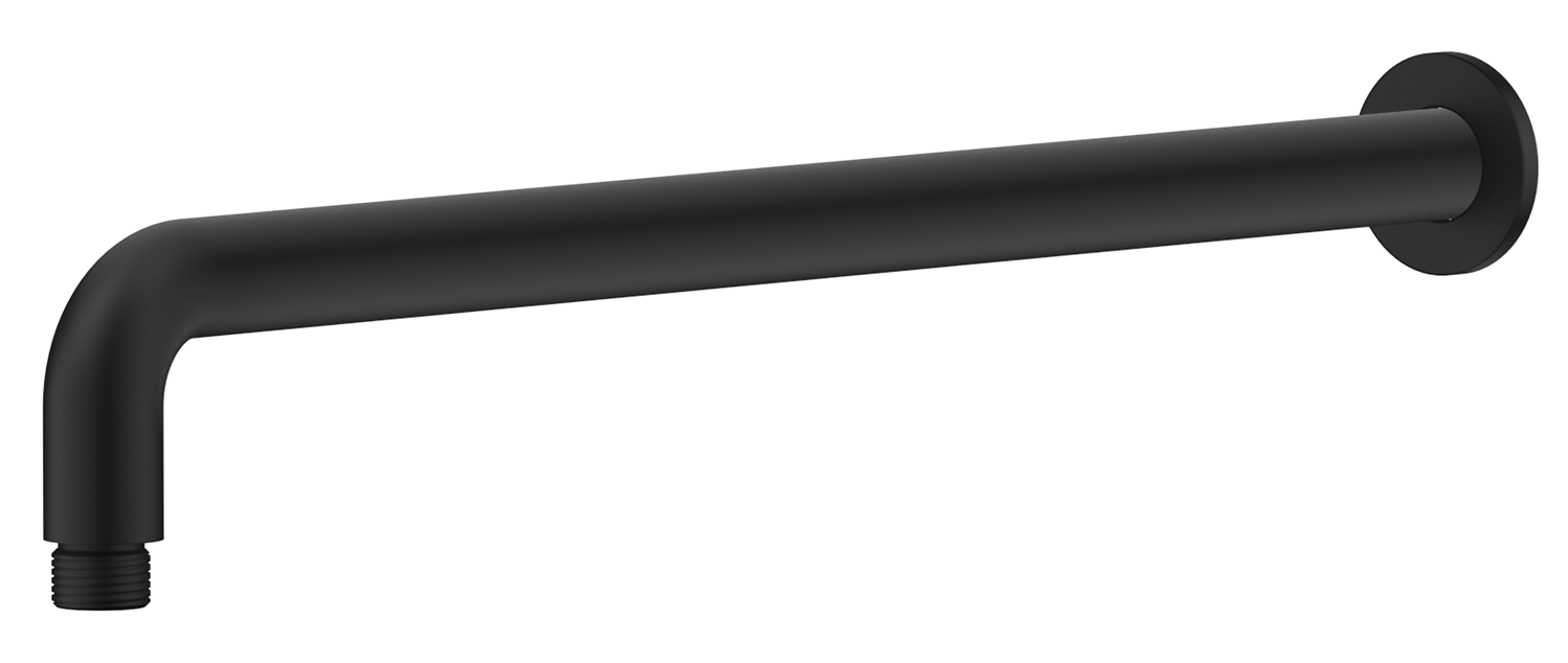 Mica Curved Wall Shower Arm Black - WPC-450-R-BLK