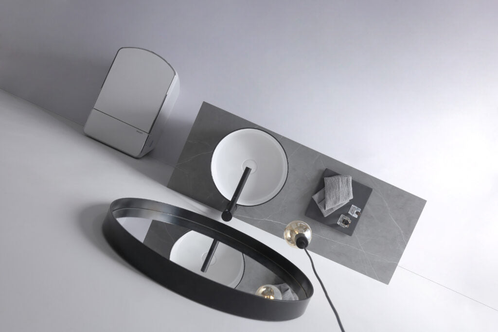 Dove Above Counter Art Basin Gloss White With Black Edge - XECB-083WBE