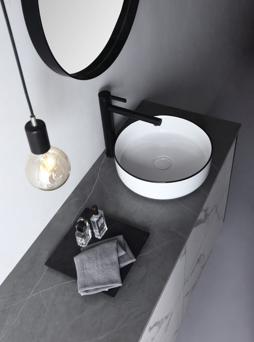 Dove Above Counter Art Basin Gloss White With Black Edge - XECB-083WBE