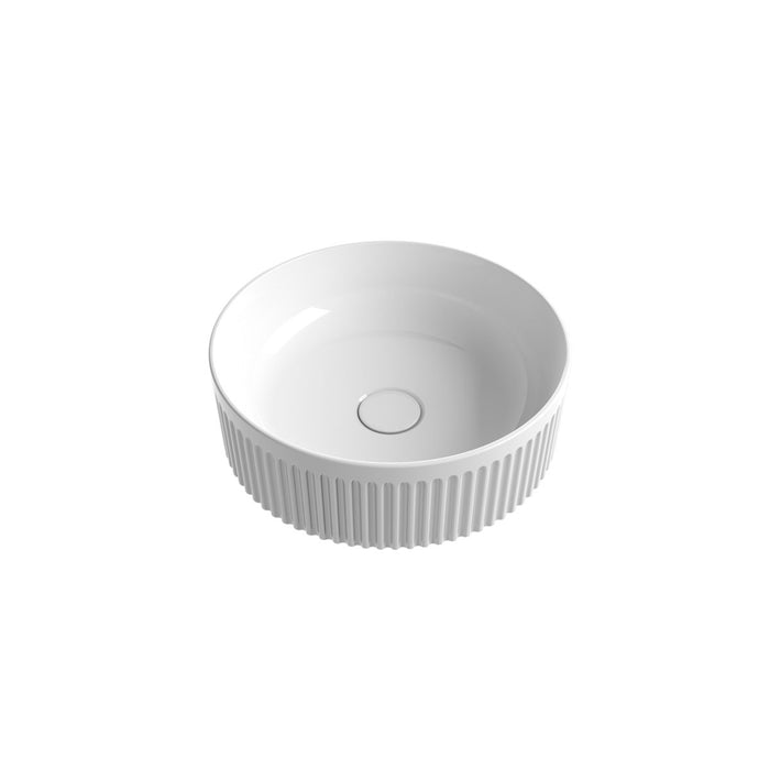 Lilac Above Counter Basin With V Groove Surface Gloss White - XECB-097GW