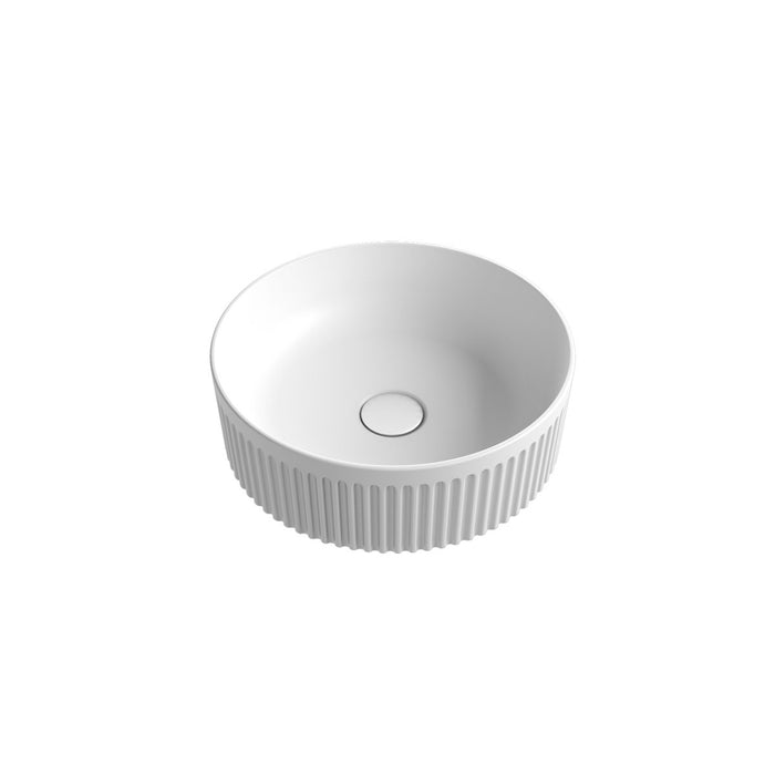 Lilac Above Counter Basin With V Groove Surface Matte White - XECB-098MW