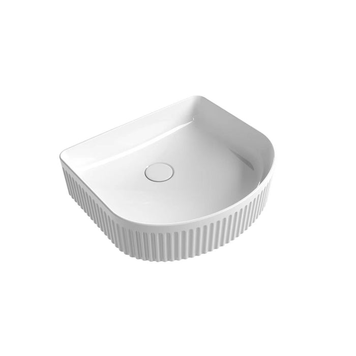 Cyrus Arch Above Counter Basin With V Groove Surface Gloss White - XECB-101GW