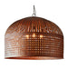 Buy Pendant Lights Australia Esch 3 Light Woven Iron Strips Extra Large Pendant Rust - ZAF10405