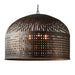 Buy Pendant Lights Australia Esch 3 Light Woven Iron Strips Extra Large Pendant Antique Black - ZAF10406