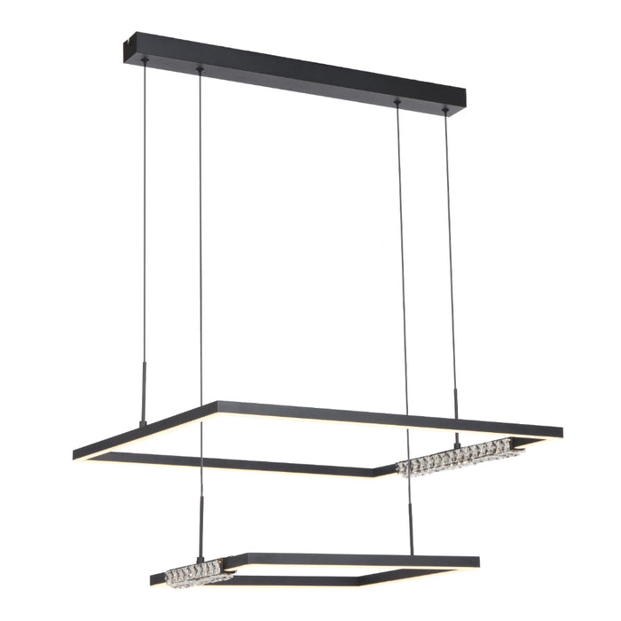 Zafra LED 2 Tier Pendent Light 50W Tri Colour Black - ZAFRA PE2T-BK