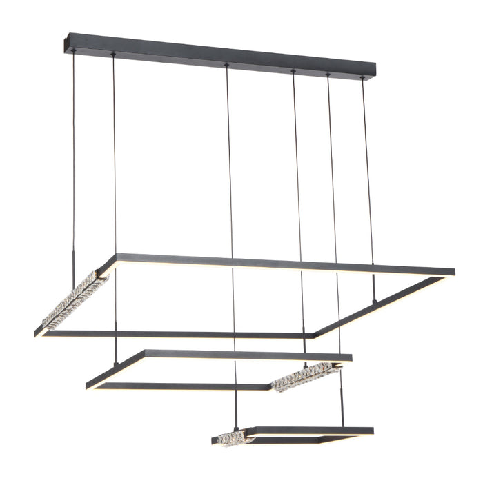 Zafra LED 3 Tier Pendent Light 80W Tri Colour Black - ZAFRA PE3T-BK