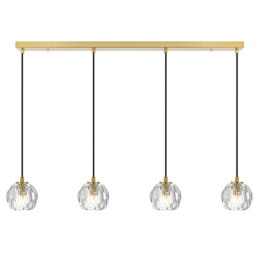 Buy Island Pendant Lights Australia Zaha 4 Light Island Pendant Antique Gold & Crystal - ZAHA PE04-AGCR