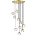 Buy Cluster Pendants Australia Zaha 10 Light Cluster Pendant Antique Gold & Crystal - ZAHA PE10-AGCR