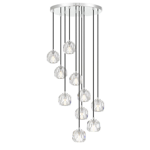 Buy Cluster Pendants Australia Zaha 10 Light Cluster Pendant Chrome & Crystal - ZAHA PE10-CHCR