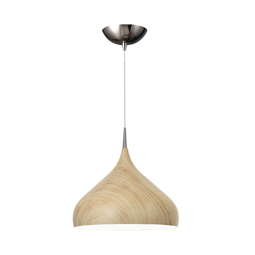 Buy Pendant Lights Australia ZARA Dome Shape 1 Light Pendant Oak Wood - ZARA6A