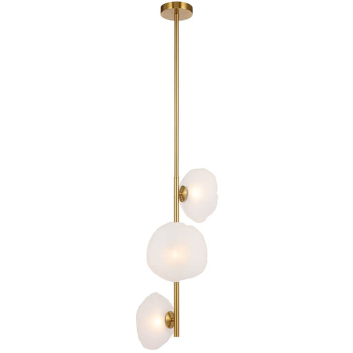 Buy Pendant Lights Australia ZECCA 3 Lights Vertical Pendant Antique Gold / Frost - ZECCA PE3V-AGFR