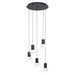 Buy Cluster Pendants Australia MOLINEROS Cluster Pendent 5 Lights Black Steel Clear Glass 3CCT - 39727N