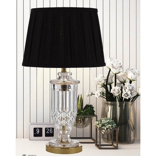 Buy Table Lamps Australia Adria 1 Light Table Lamp Gold & Clear Black - ADRIA TL-GDBK