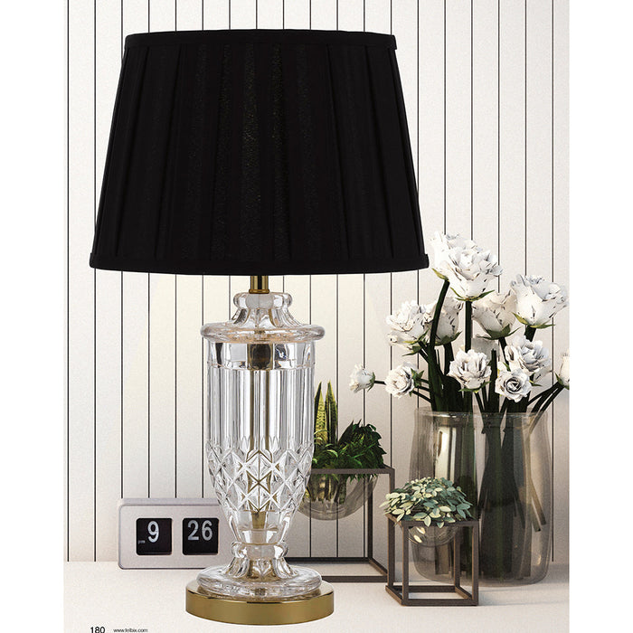 Buy Table Lamps Australia Adria 1 Light Table Lamp Gold & Clear Black - ADRIA TL-GDBK