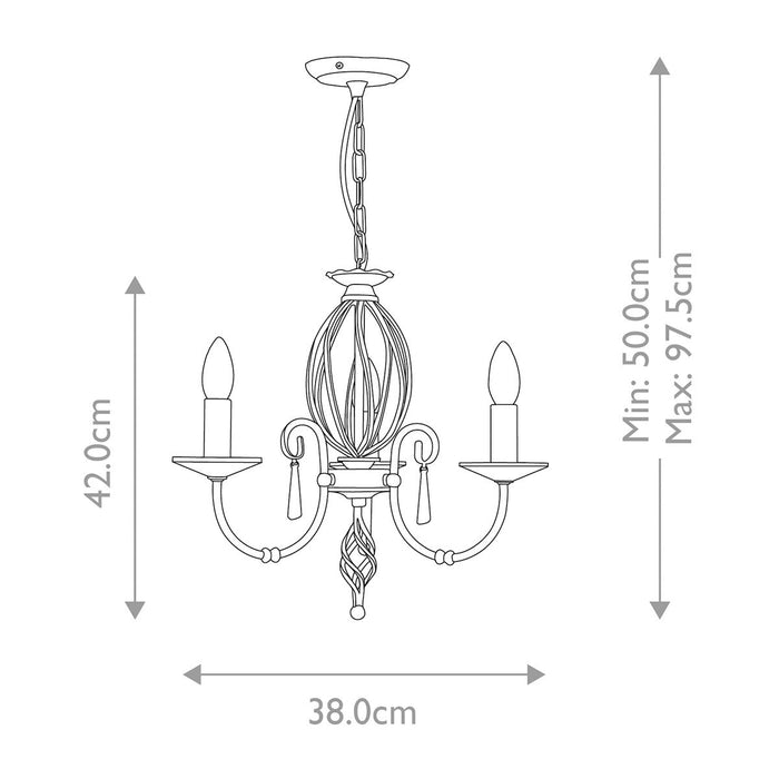 Aegean 3 Light Pendant Polished Brass - AG3-POL-BRASS