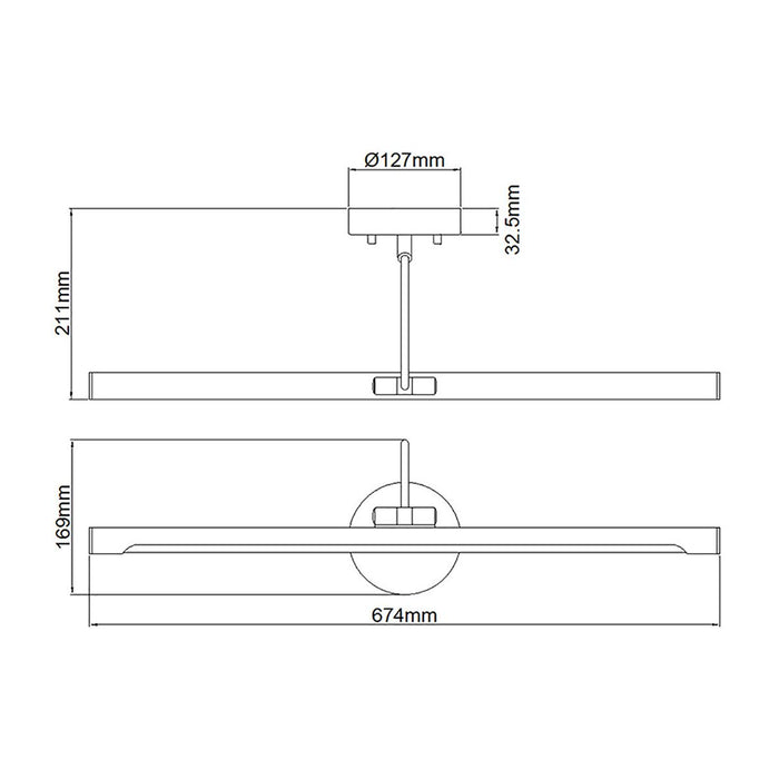 Alton Large LED Picture Light Brushed Nickel - ALTON-PL-L-BN