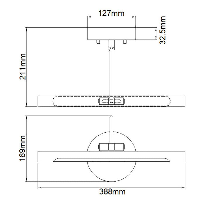 Alton Small LED Picture Light Brushed Brass - ALTON-PL-S-BB