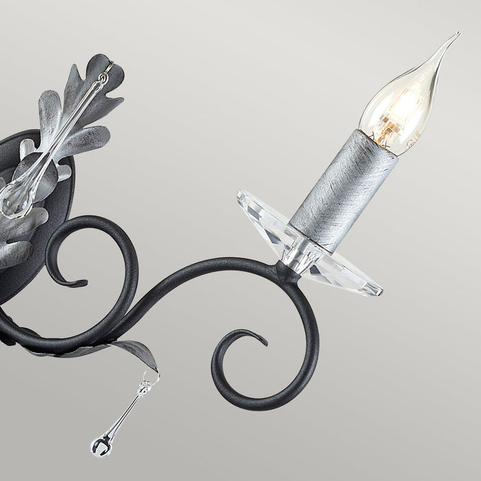 Amarilli 2 Light Wall Light Black & Silver - AML2-BLK-SILVER