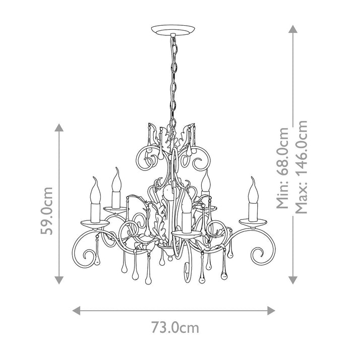 Amarilli 5 Light Pendant Black & Silver - AML5-BLK-SILVER