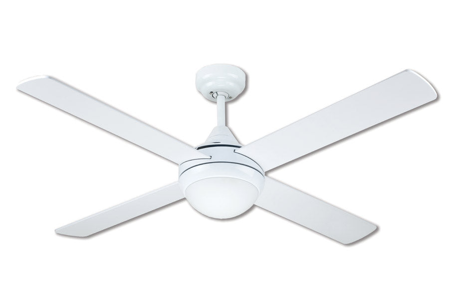 Azure Moulded DC Ceiling Fan 48" White With E27 Lamp Holder - A225
