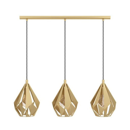 Buy Pendant Lights Australia CARLTON Pendant 3 Lights Gold Steel - 43909N