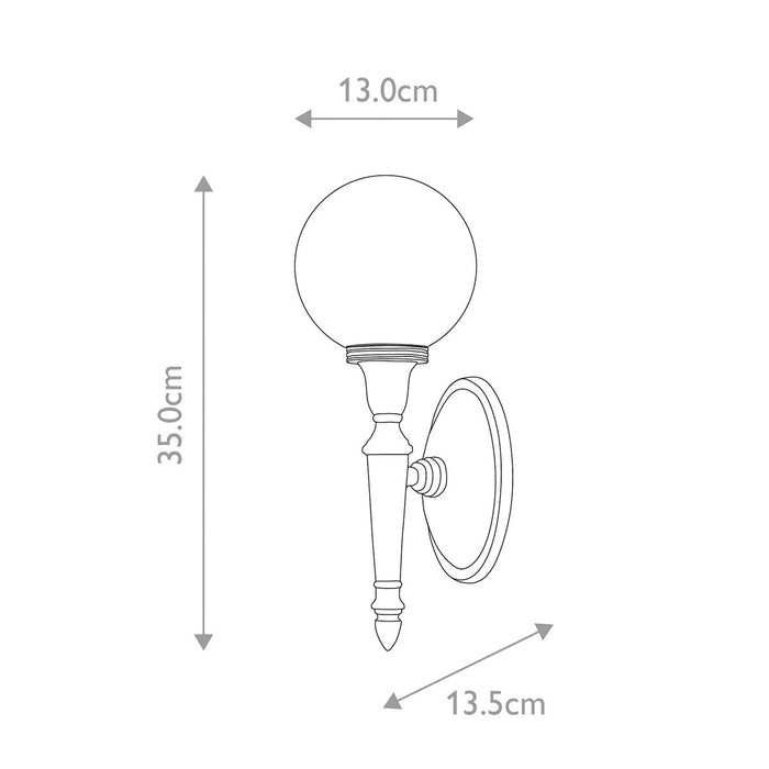 Dryden 350mm Vanity Light Polished Chrome - BATH-DRYDEN4-PC