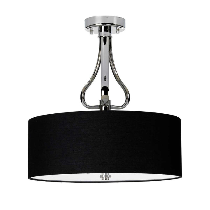 Falmouth Semi Flush 3 Light Polished Chrome & Black - BATH-FALMOUTH-SF-PC