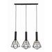 Buy Island Pendant Lights Australia Blackband 3 Light Black Iron Cage Diamond Bar Pendant - BLACKBAND1X3