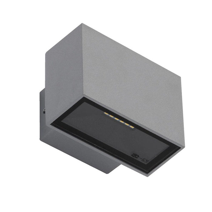 Buy Up / Down Wall Lights Australia Block Up & Down Wall 2 Lights 6W Silver Aluminium 3000K - 19570