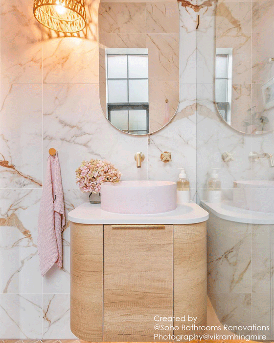 Bondi 600mm Wall Hung Curve Vanity Natural Oak - BO600N